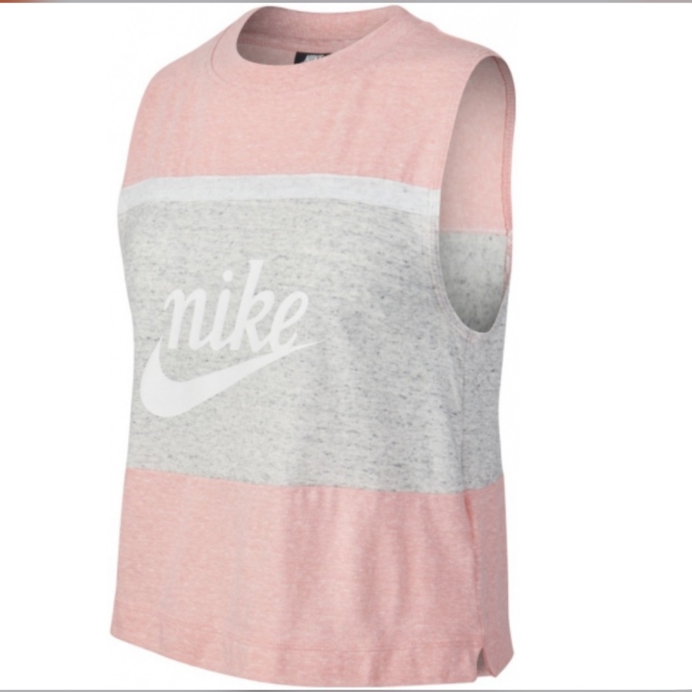 Nike Sportswear Women's Varsity Tank Pink/Gray Size Extra Small